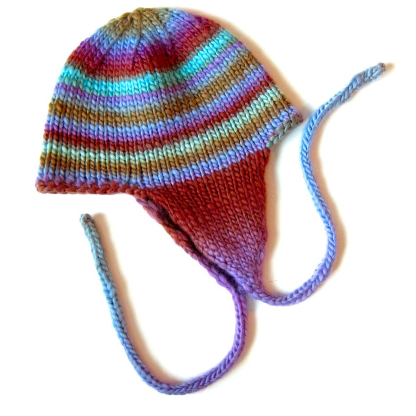 Stripe Earflap hat 