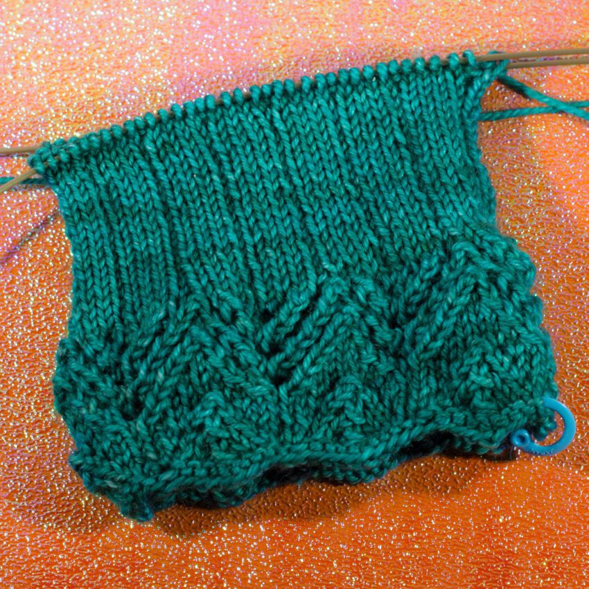 WIP - Aflight Lace Cuff Socks Test Knit