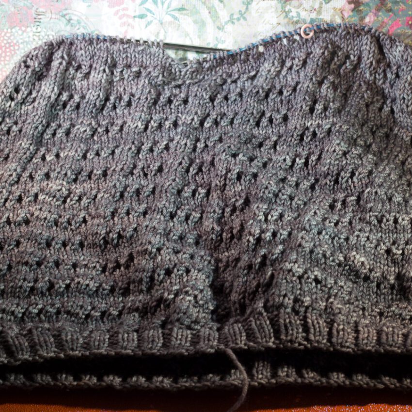 WIP - Aflight Lace Cuff Socks Test Knit