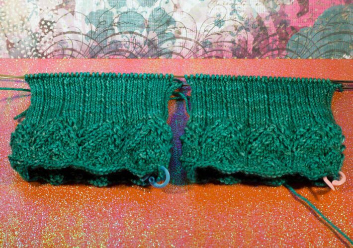 WIP - Aflight Lace Cuff Socks Test Knit