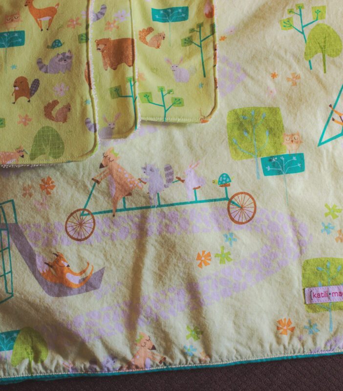 Woodlands Baby Blanket and Burp Cloths