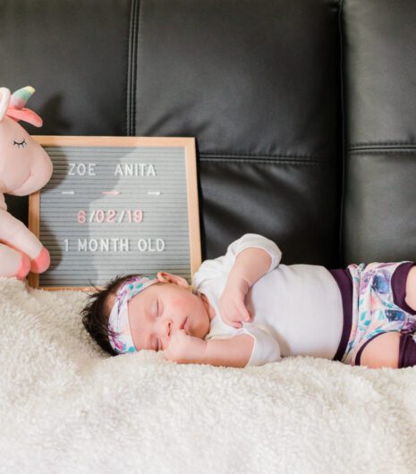 Baby in a cute floral outfit