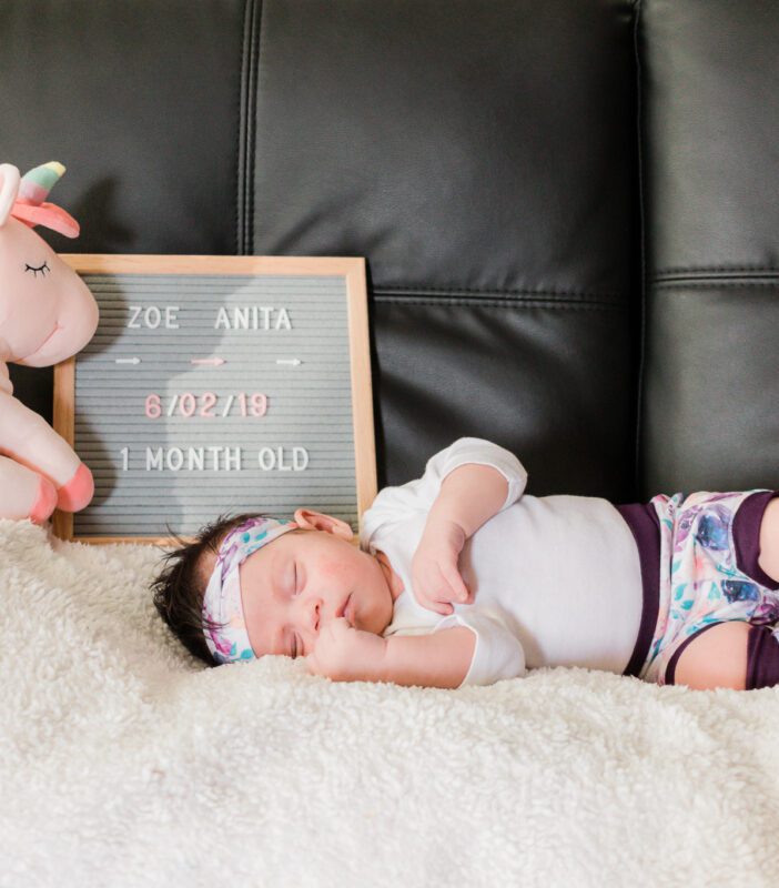 Baby in a cute floral outfit