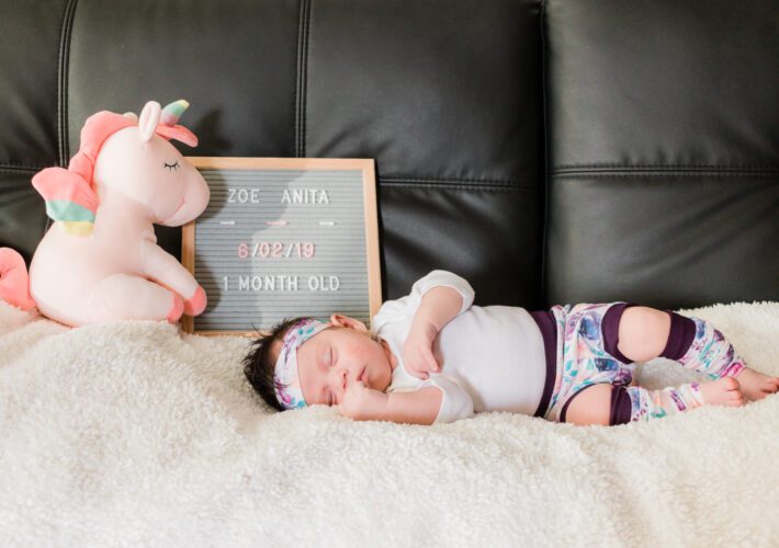 Baby in a cute floral outfit