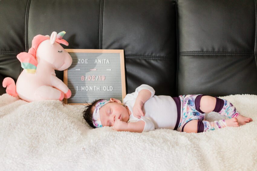 Baby in a cute floral outfit