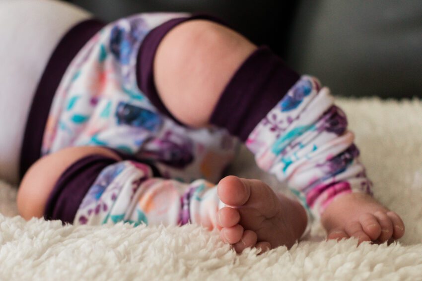 Baby in a cute floral outfit